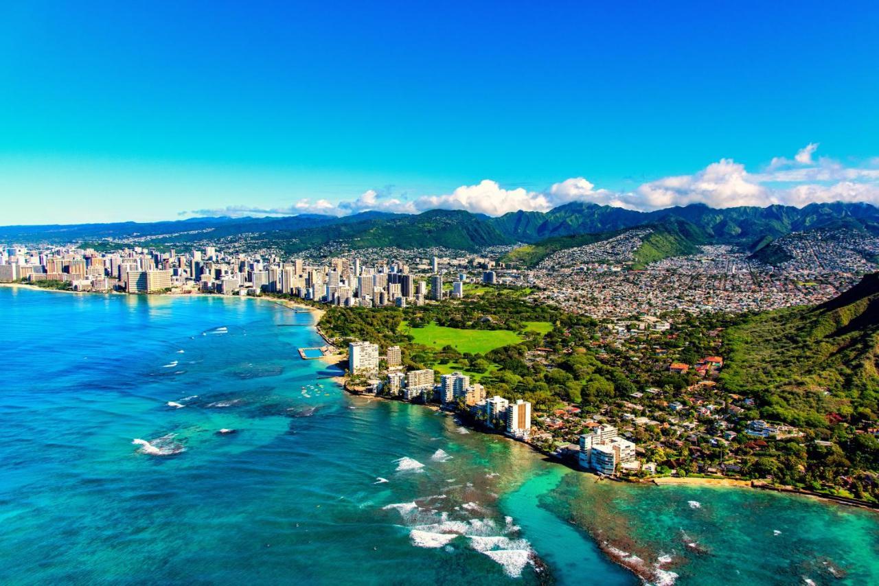 דירות הונולולו Aqua Palms Waikiki Ocean View Lanai Parking Included מראה חיצוני תמונה